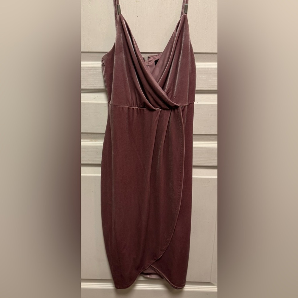 Pink velour dress